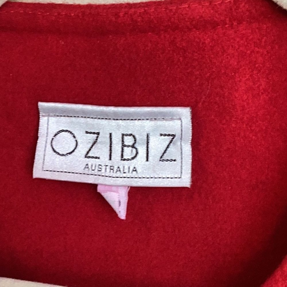 Ozibiz Australia Cashmere Blend Vtg Red Blazer 12 - Picture 3 of 8